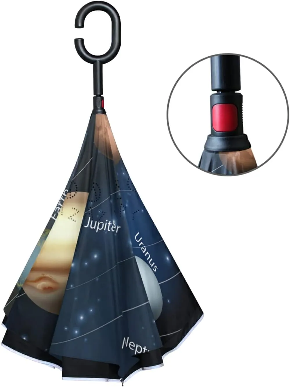 Oyihfvs Double Layer Inverted Umbrella, With C-Shaped Handle Windproof UV Proof Durable Parasol, For Men Women Outdoor Folding Rain Sun