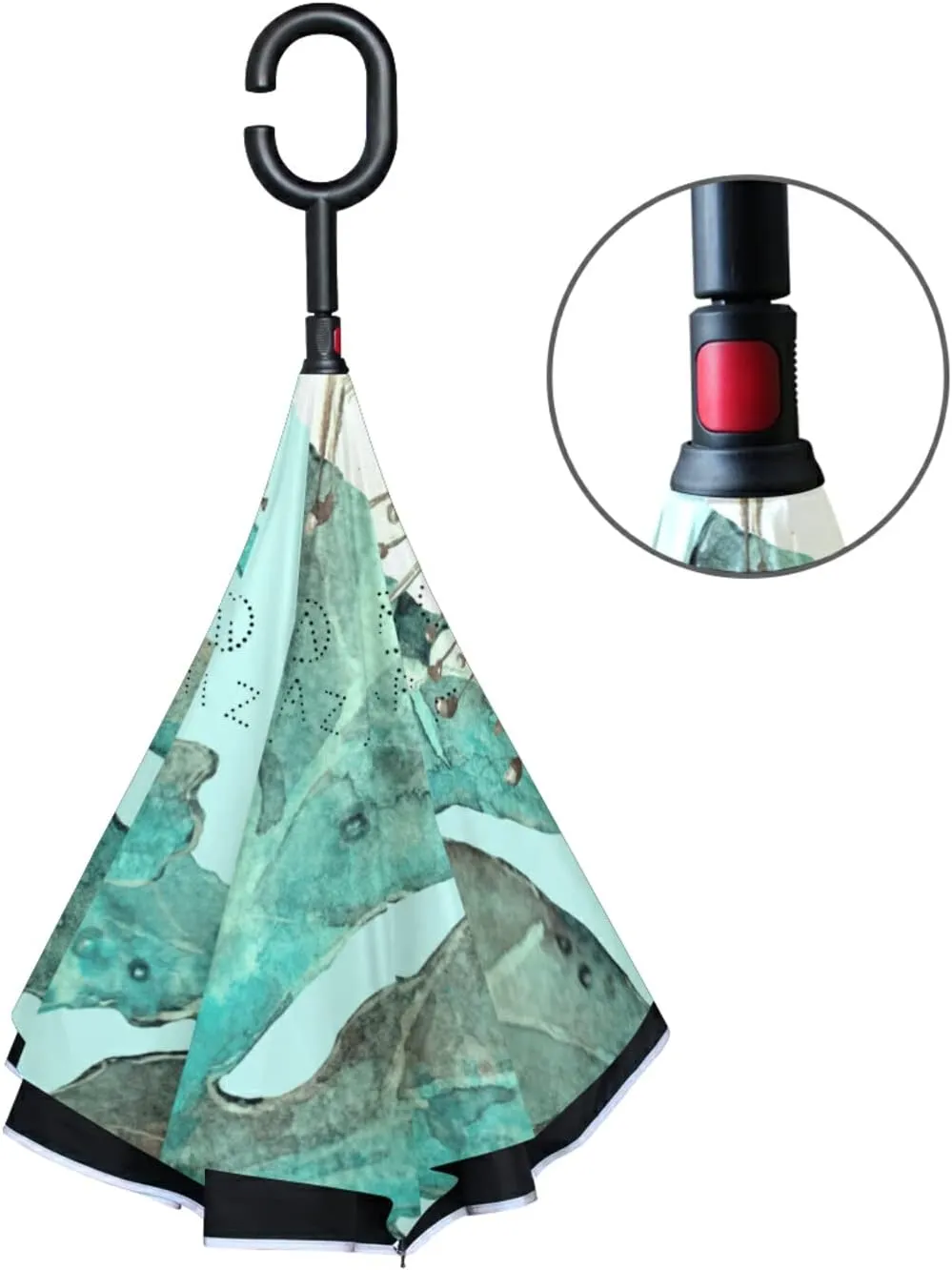 Oyihfvs Double Layer Inverted Umbrella, With C-Shaped Handle Windproof UV Proof Durable Parasol, For Men Women Outdoor Folding Rain Sun