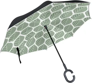 Oyihfvs Double Layer Inverted Umbrella, With C-Shaped Handle Windproof UV Proof Durable Parasol, For Men Women Outdoor Folding Rain Sun