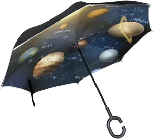 Oyihfvs Double Layer Inverted Umbrella, With C-Shaped Handle Windproof UV Proof Durable Parasol, For Men Women Outdoor Folding Rain Sun