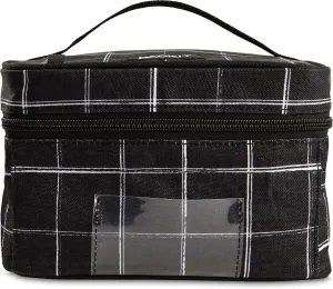 PackIt Freezable Bottle Cooler for Breastmilk and Formula, Black Grid, Built with EcoFreeze® Technology, Collapsible, Reusable, Zip Closure and Top Handle, Fits up to Four, 5 oz Bottles