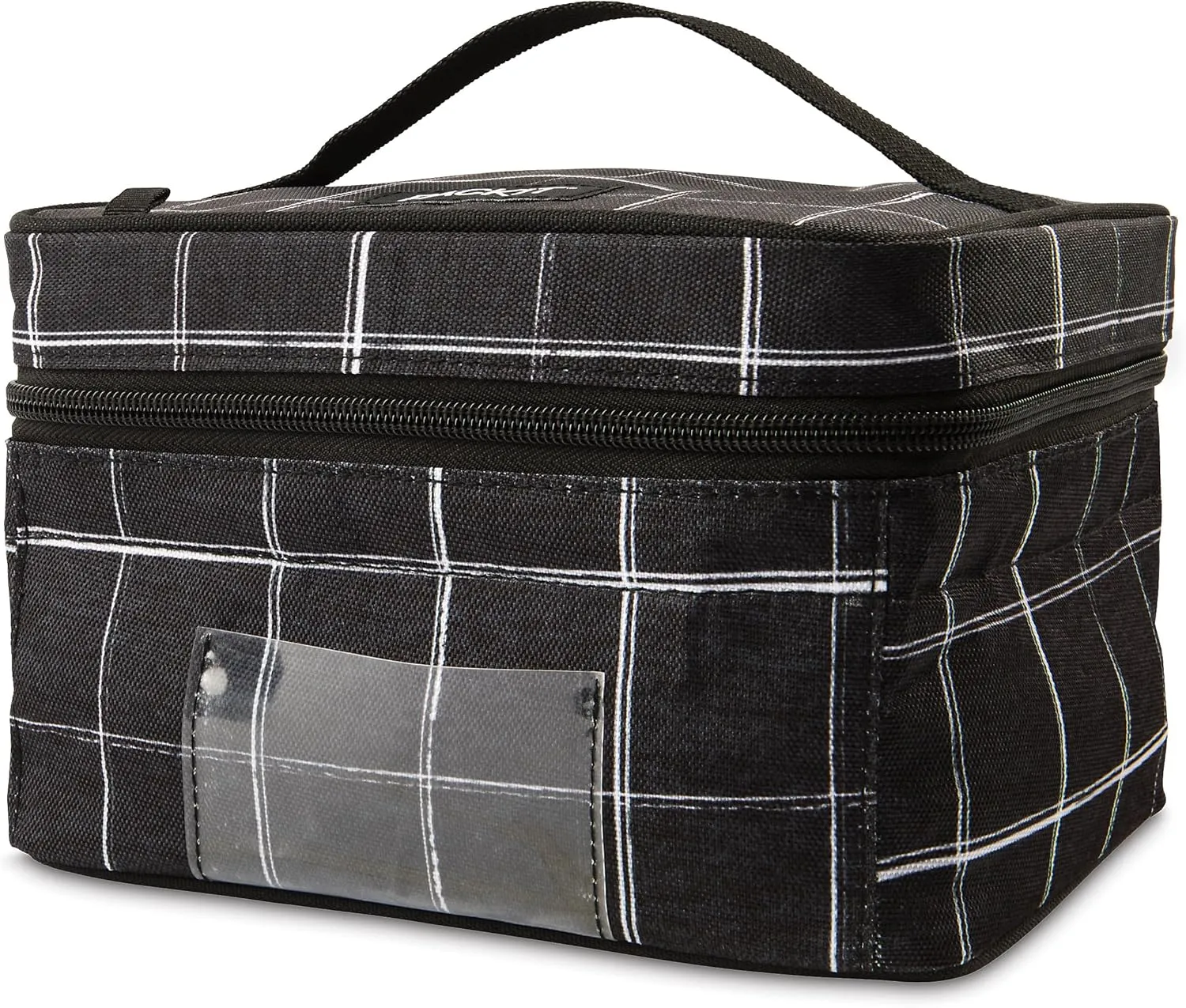 PackIt Freezable Bottle Cooler for Breastmilk and Formula, Black Grid, Built with EcoFreeze® Technology, Collapsible, Reusable, Zip Closure and Top Handle, Fits up to Four, 5 oz Bottles