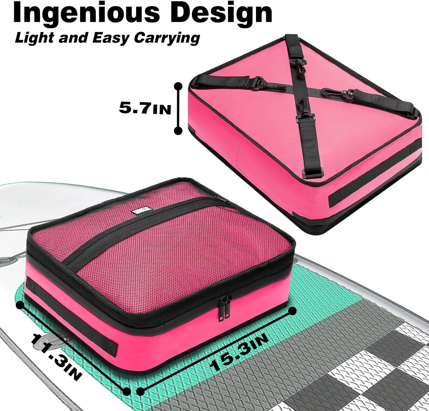 Paddle Board Cooler Bag, Waterproof Surf Sup Deck Cooler Bag Insulated Leakproof 10 Cans, Sup Paddle Board Accessories Bag for Stand Up Paddleboard and Kayak