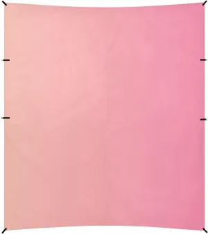 Pale Pink Gradient Beach Canopy UPF50  Protection Easy Setup Large Sun Shelter with Sand Pockets for Family Travel