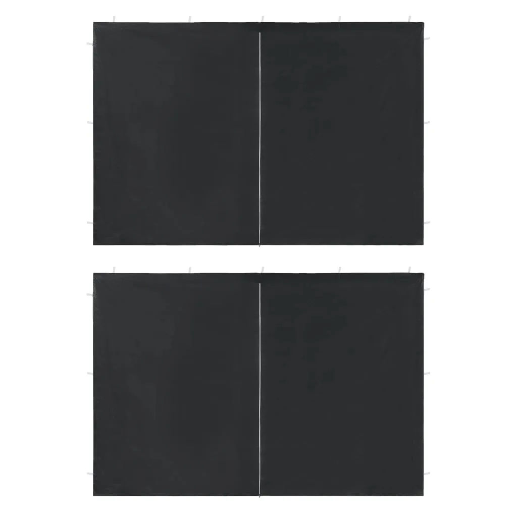 Party Tent Sidewall 2 Pcs Patio Pavilion Canopy Sidewall with Zipper PE
