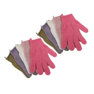 PartyKindom 5pairs Double-sided Thickened Shower Scrub Gloves Exfoliating Body Scrub Mitts Fits for All Ages Machine Washable Quick Drying