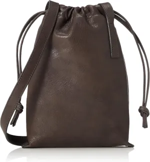 Patrick Stefan 203ABG01 Shoulder Bag, Pochette, Drawstring Bag, Drawstring Bag, Mini Shoulder Bag, Cowhide Leather, Charcoal Gray