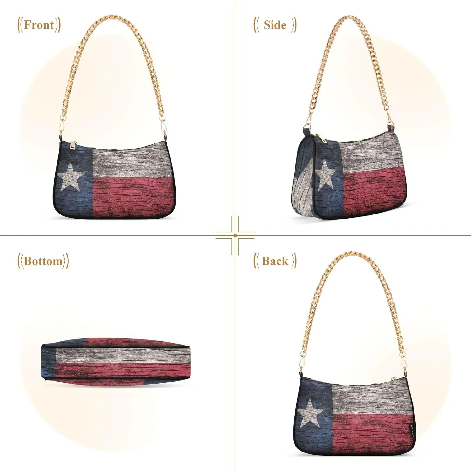 Patriot Flag Shoulder Bag Women Clutch Handbag Date Chain Bag Holiday Birthday