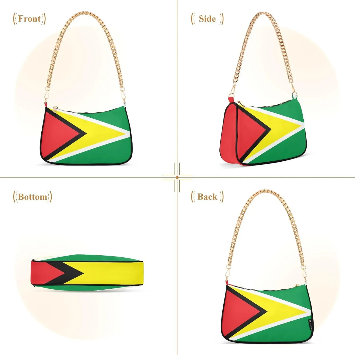Patriot Flag Shoulder Bag Women Clutch Handbag Date Chain Bag Holiday Birthday