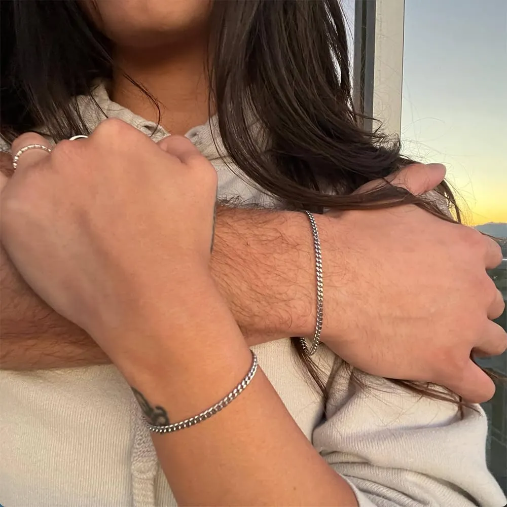 Permanent Couples Bracelet Kit – Locking Heart Clasp DIY Bracelet Set for Couples, Friends, and Family – Unique Gift for Anniversary, Valentine’s Day, Birthday – His & Hers Matching Bracelets