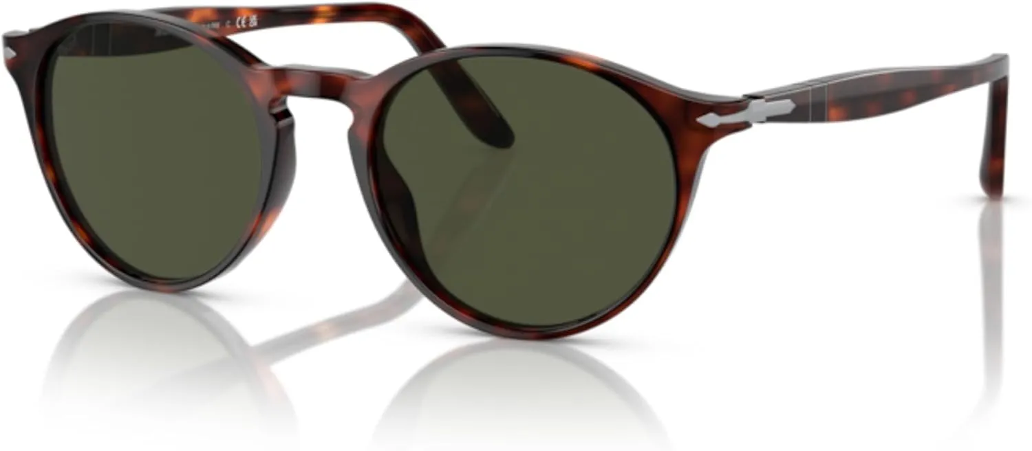 Persol PO3092SM Round Sunglasses for Men   BUNDLE With Designer iWear Complimentary Eyewear Kit