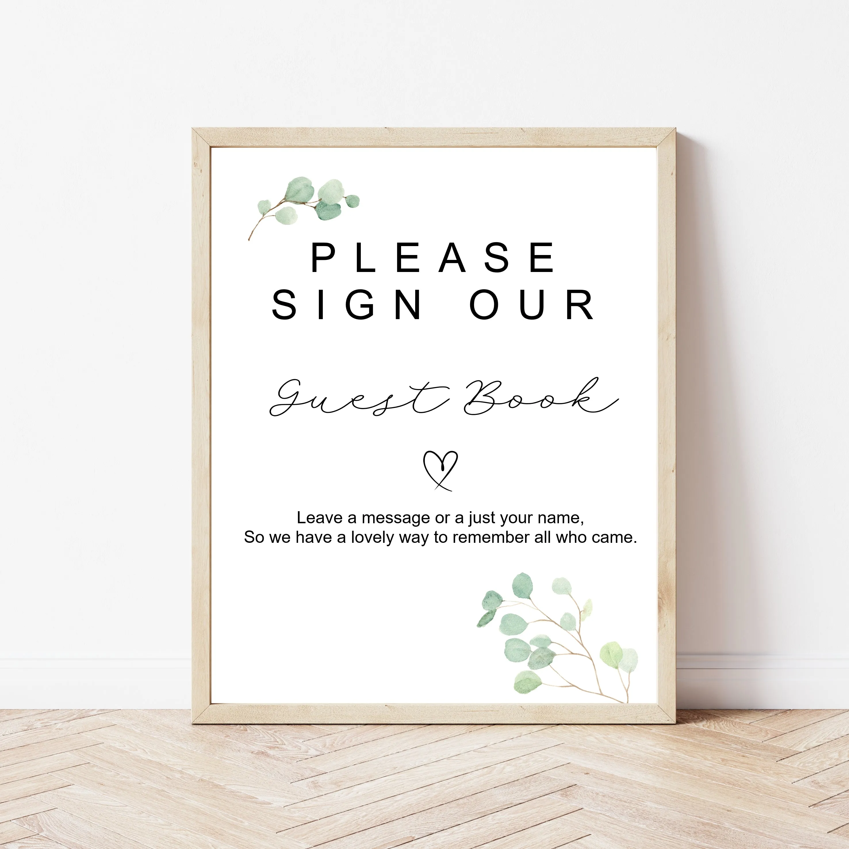Personalised Green Leaf Baby Shower Guest Book