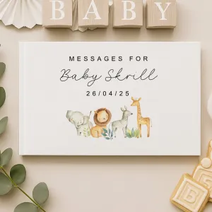 Personalised Jungle Safari Baby Shower Guest Book