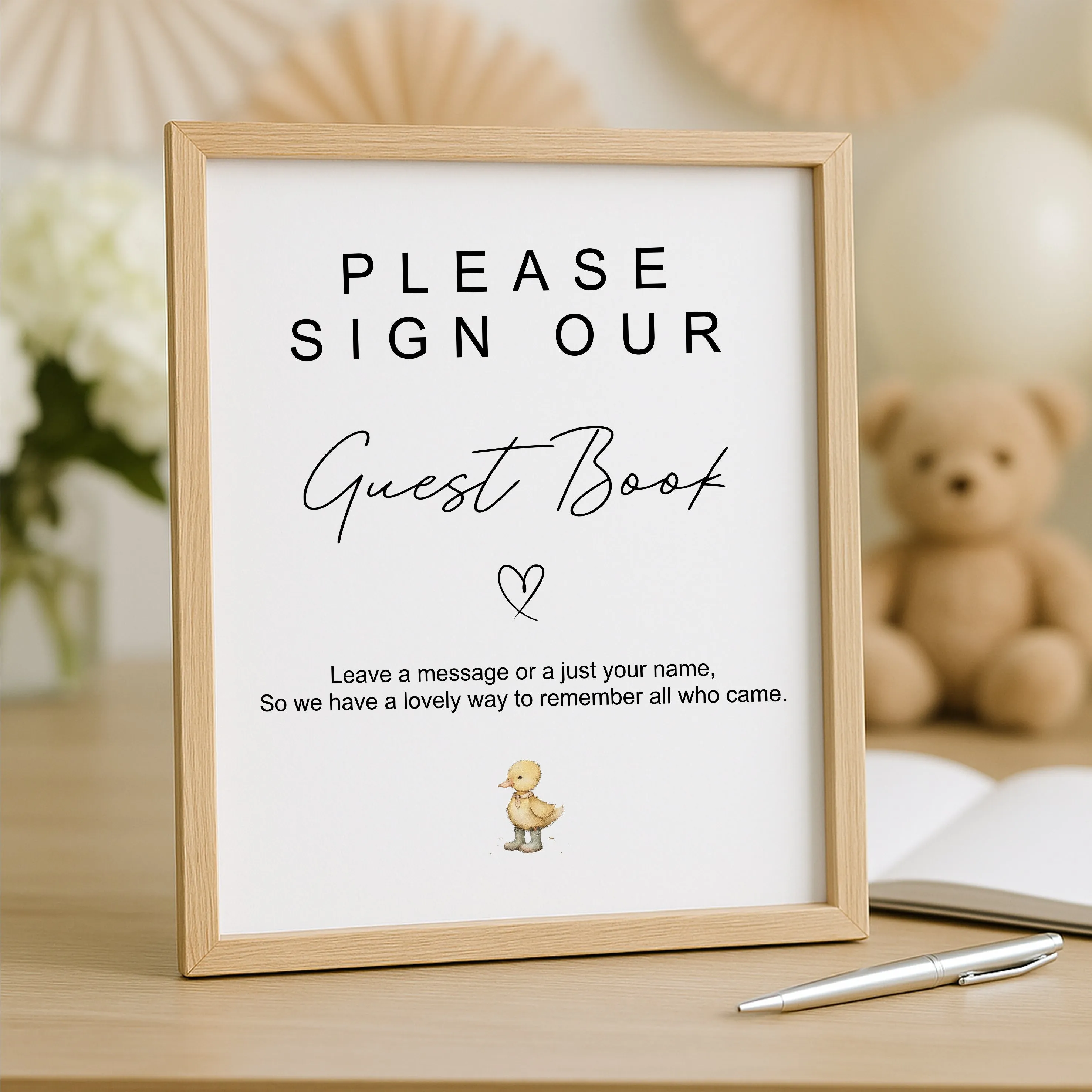 Personalised Little Duckling Baby Shower Guest Book