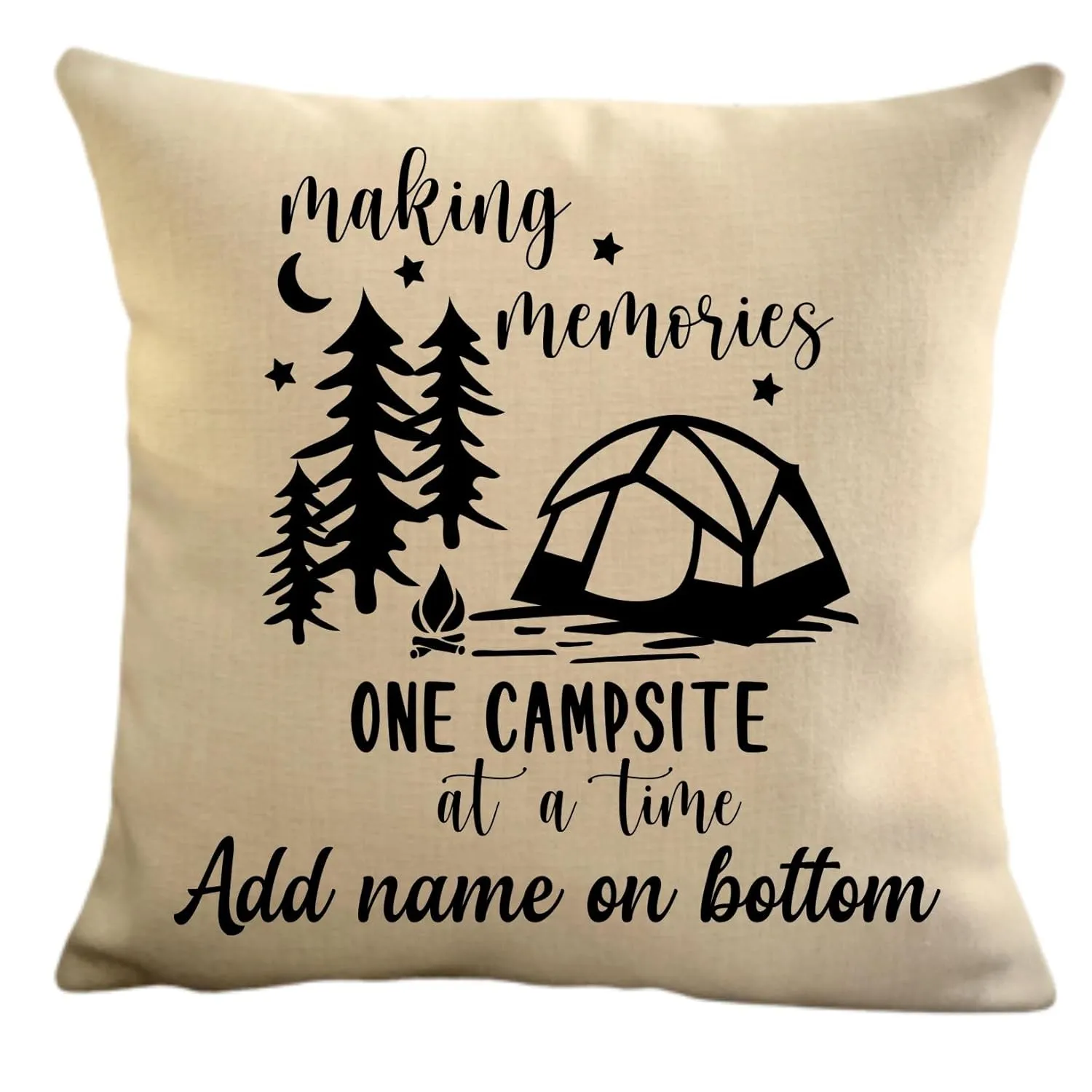 Personalized camper decorative throw pillow cover, making memories one campsite at a time camping pillow case, USA travel Map pillow sham, gift rver (tent, 18" x 18")