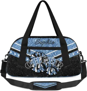 Personalized Cheer Bag for Girls, Custom Name Cheerleader Bag, SportS Gym Duffle for Women Blue