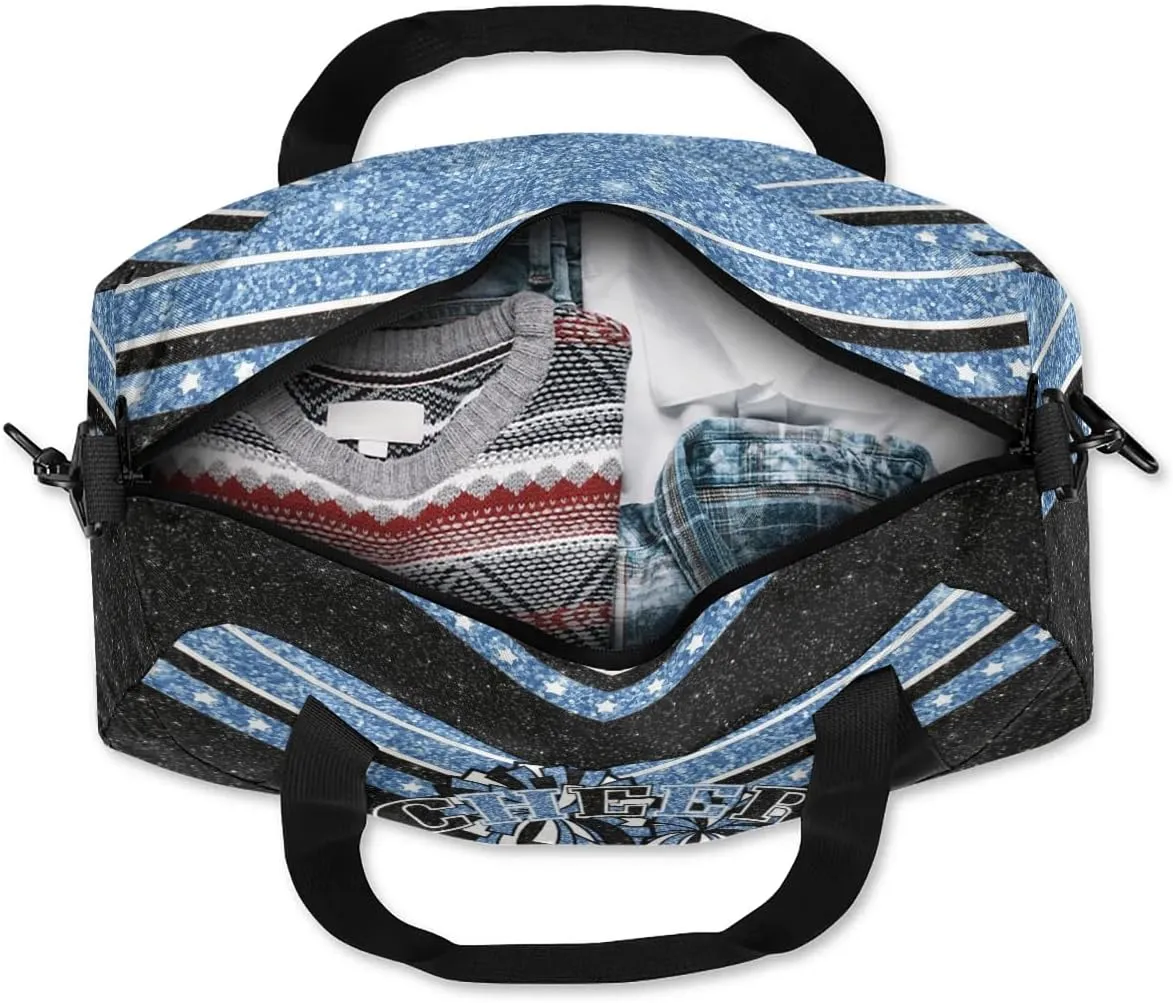 Personalized Cheer Bag for Girls, Custom Name Cheerleader Bag, SportS Gym Duffle for Women Blue