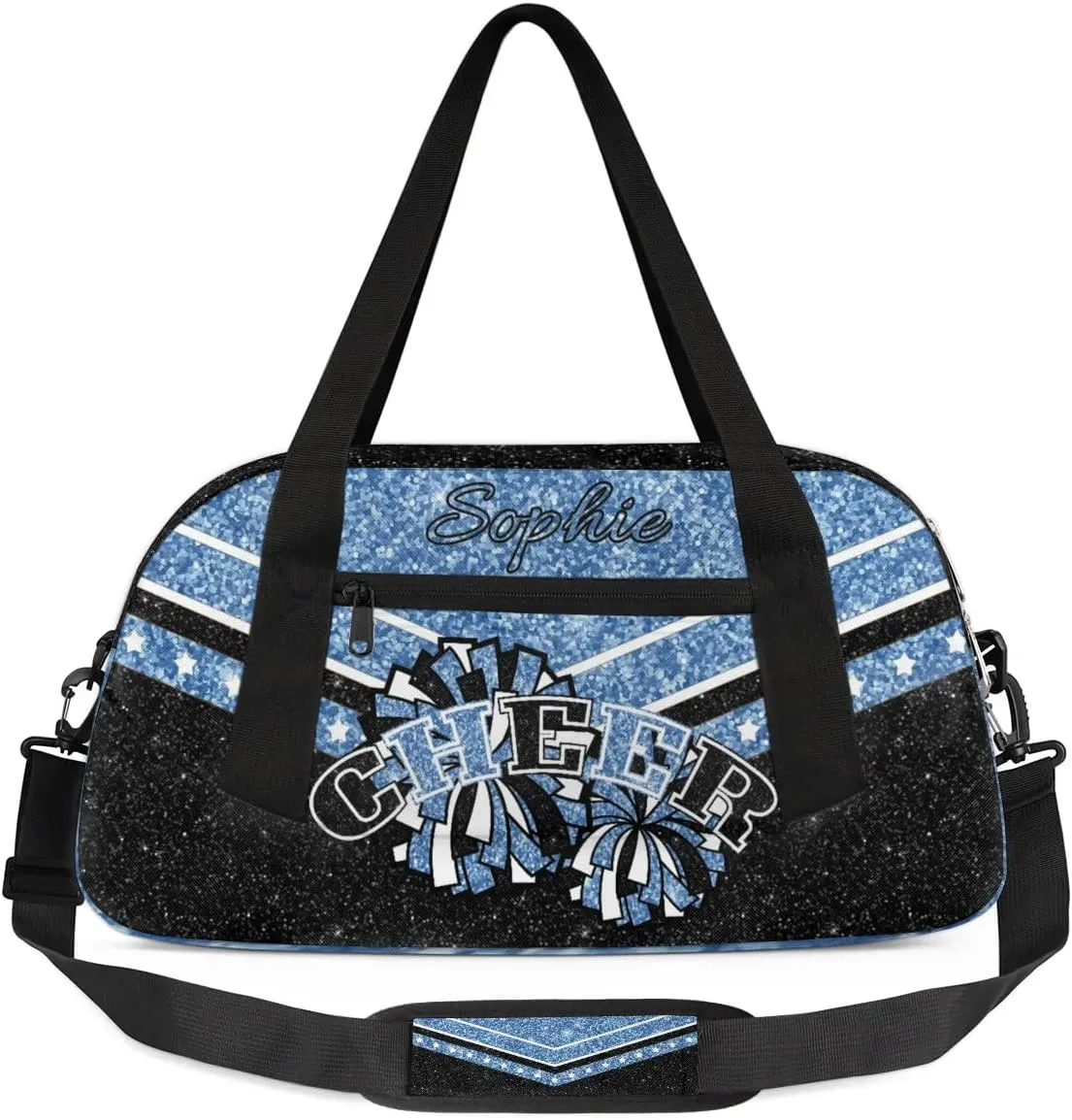 Personalized Cheer Bag for Girls, Custom Name Cheerleader Bag, SportS Gym Duffle for Women Blue