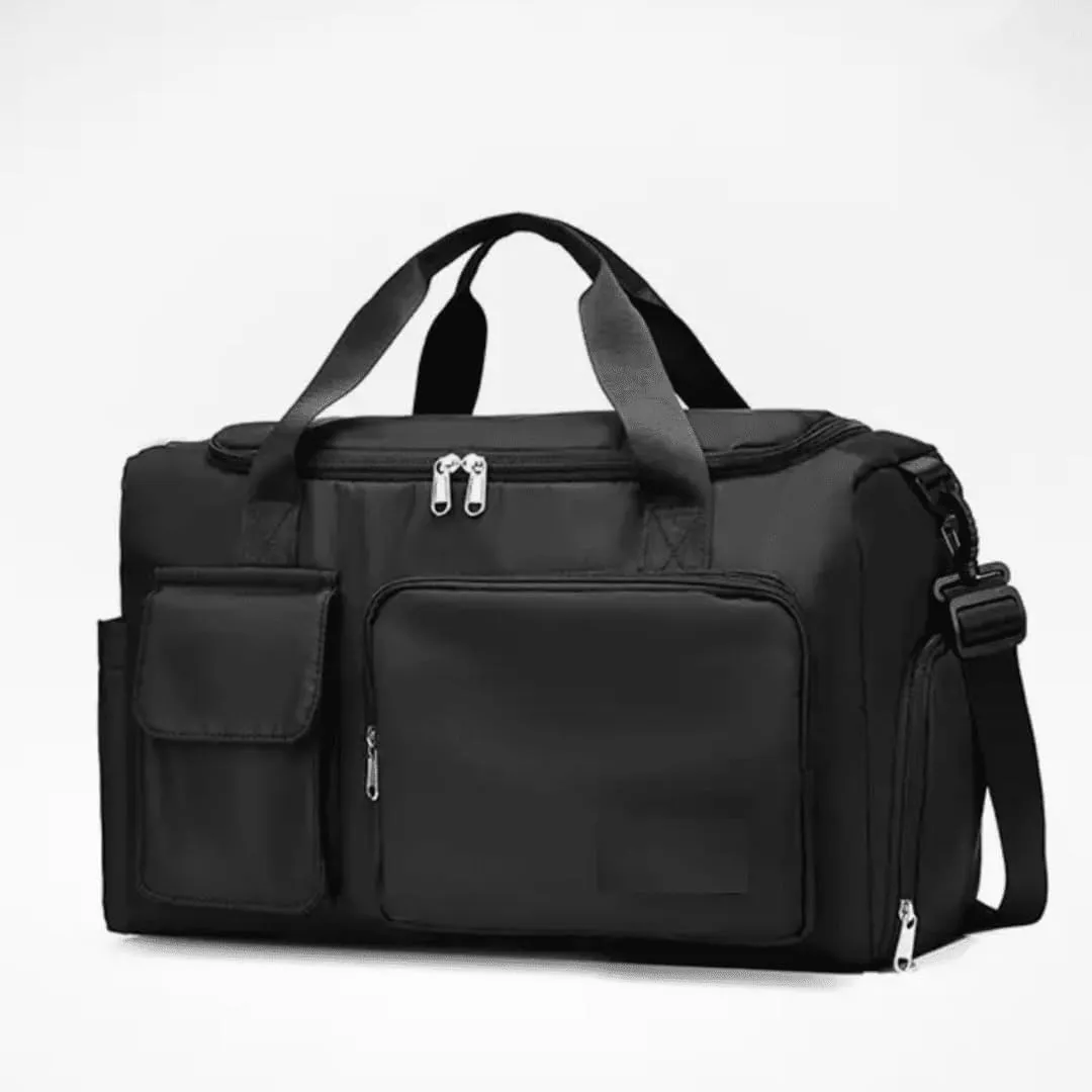Personalized Weekender Bag for Men and Women - Custom Duffle Bag for Travel and Gym (Black Custom with Text or Logo)