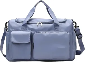 Personalized Weekender Bag for Men and Women - Custom Duffle Bag for Travel and Gym (Light Blue)