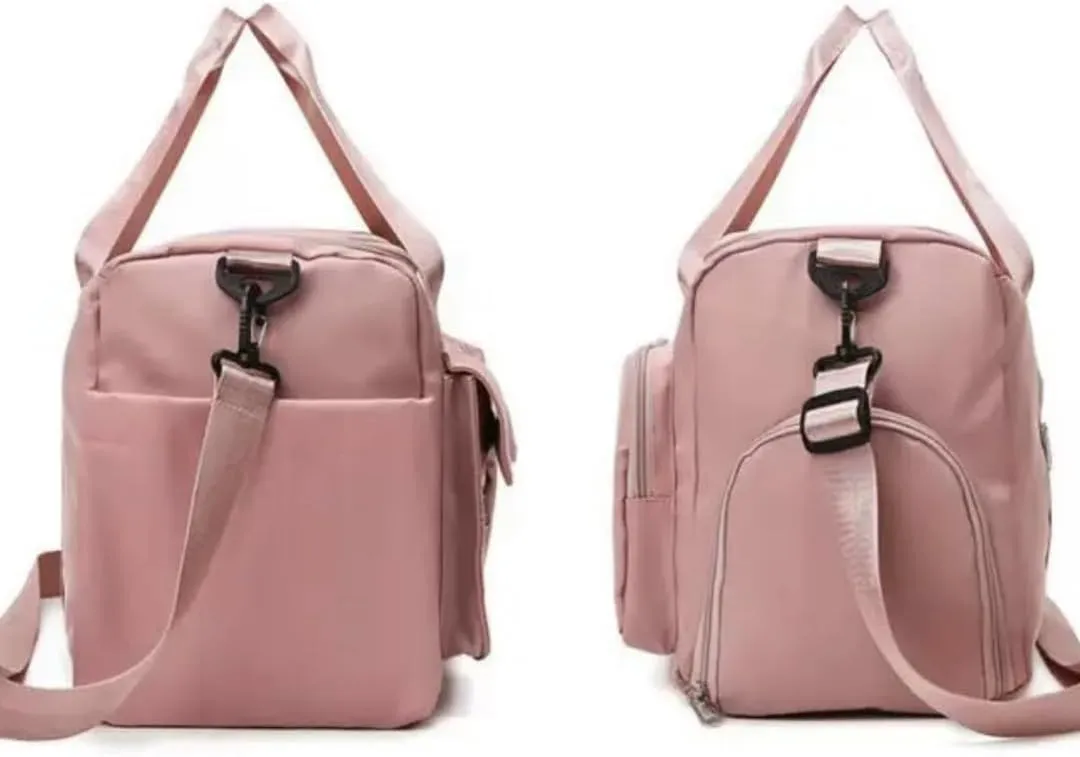 Personalized Weekender Bag for Men and Women - Custom Duffle Bag for Travel and Gym (Pink Custom with Text or Logo)