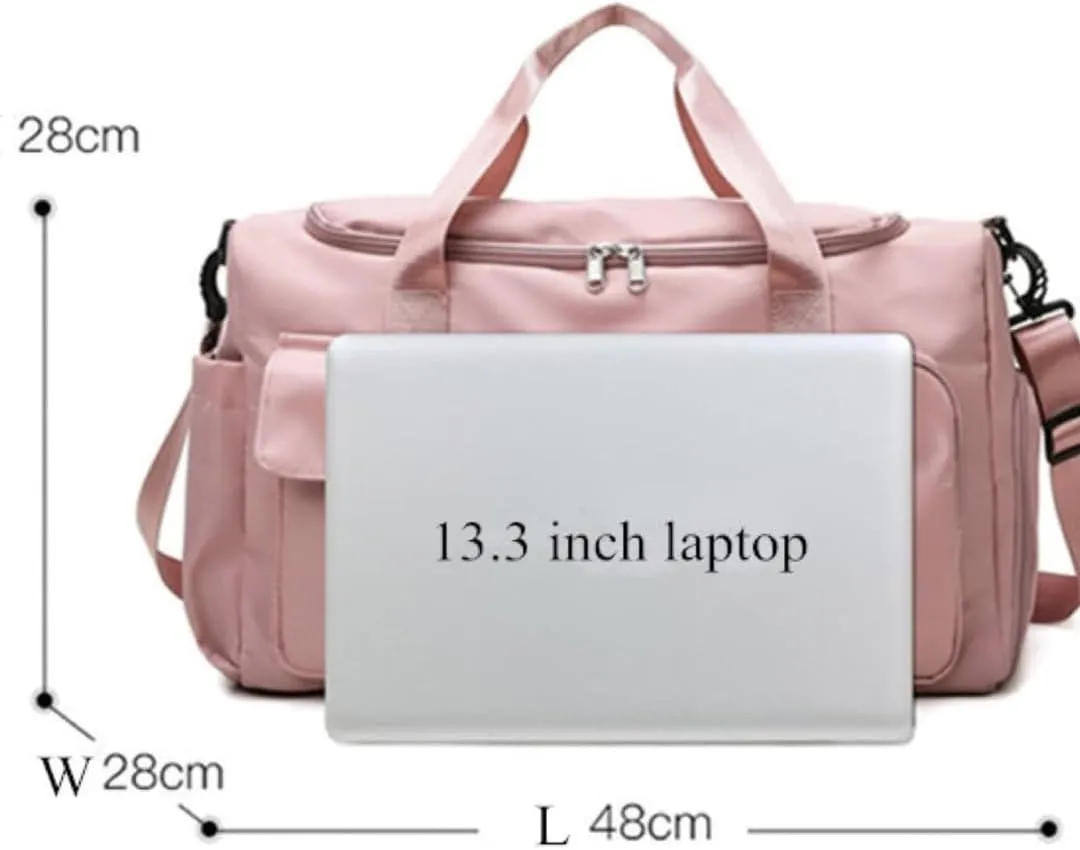Personalized Weekender Bag for Men and Women - Custom Duffle Bag for Travel and Gym (Pink Custom with Text or Logo)