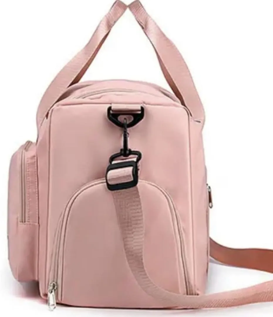 Personalized Weekender Bag for Men and Women - Custom Duffle Bag for Travel and Gym (Pink Custom with Text or Logo)