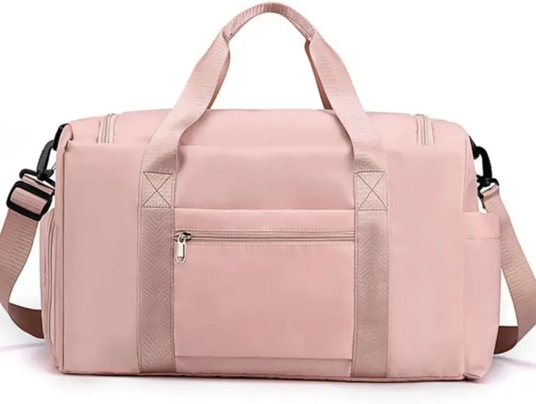 Personalized Weekender Bag for Men and Women - Custom Duffle Bag for Travel and Gym (Pink Custom with Text or Logo)