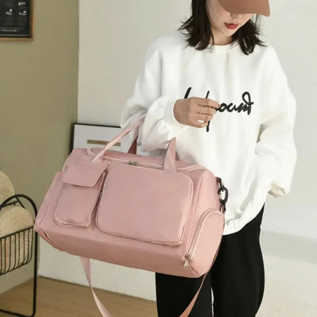 Personalized Weekender Bag for Men and Women - Custom Duffle Bag for Travel and Gym (Pink)