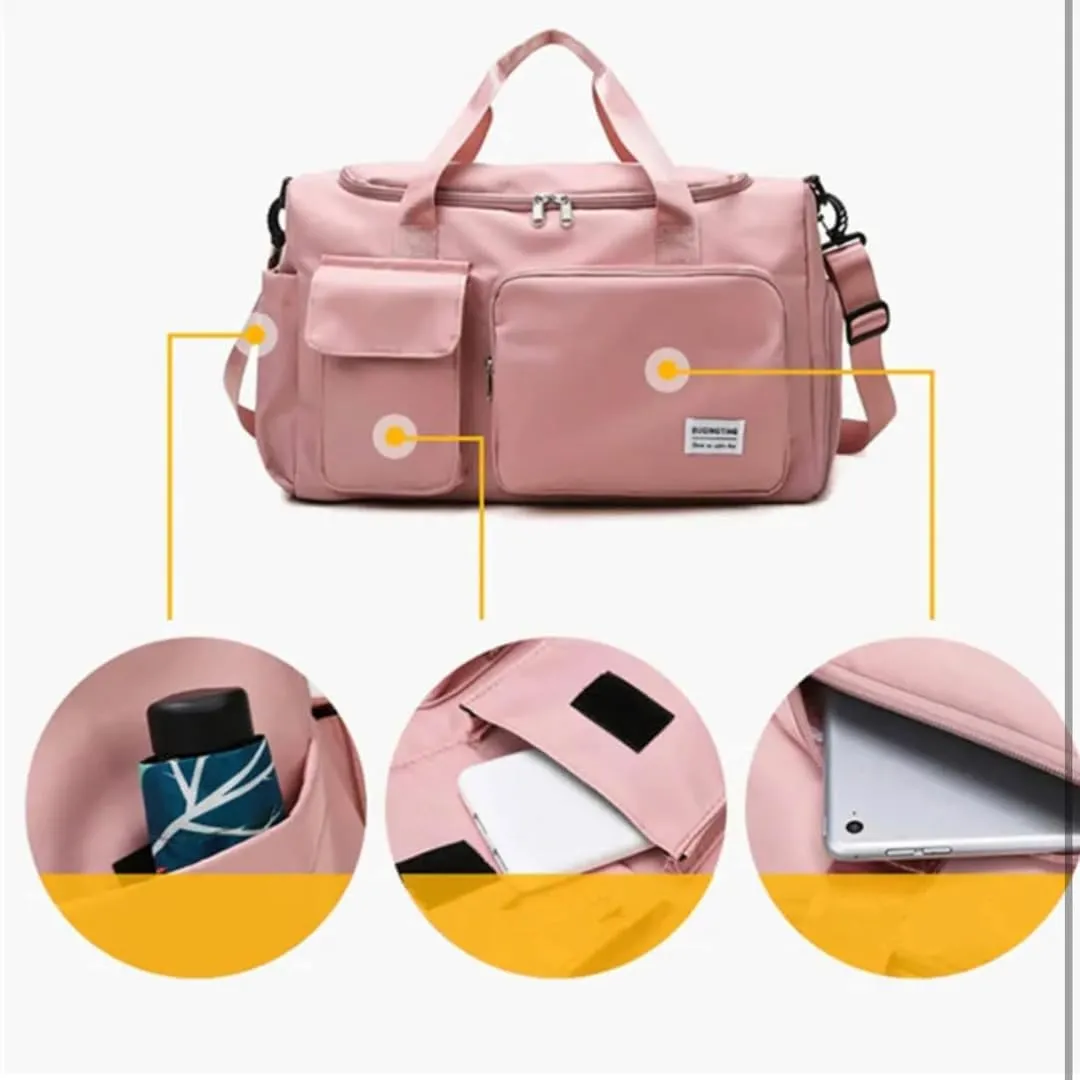 Personalized Weekender Bag for Men and Women - Custom Duffle Bag for Travel and Gym (Pink)