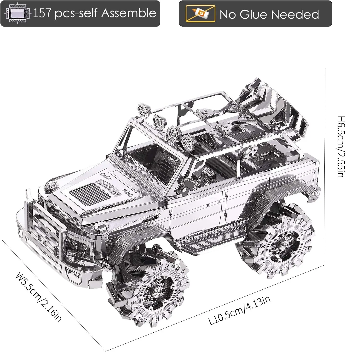 Piececool 3D Metal Puzzle SUV Car Model Kits, Vehicle Car Models Building Kit, Brain Teaser 3D Puzzle Toys DIY Craft Kits, Birthday for Teens Men Women, 157 Pcs