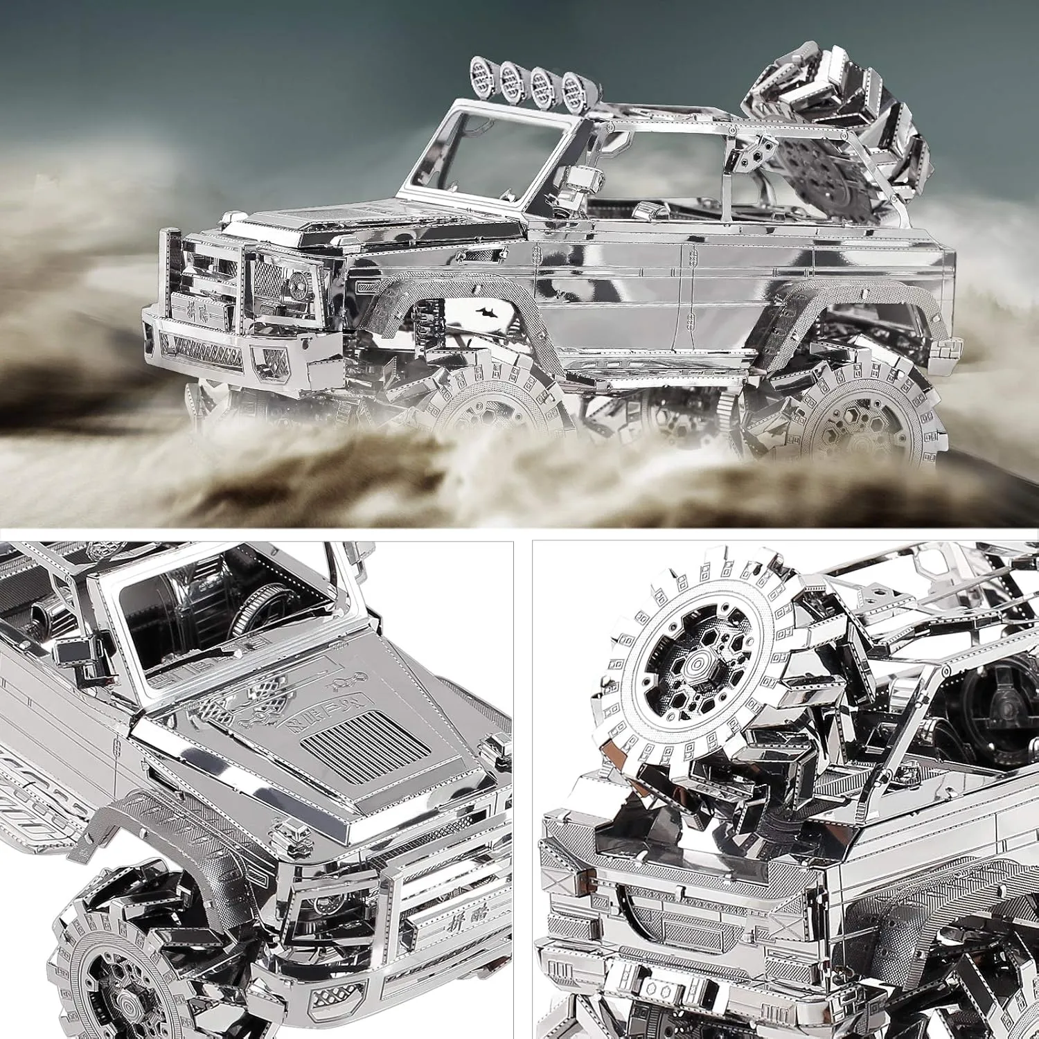 Piececool 3D Metal Puzzle SUV Car Model Kits, Vehicle Car Models Building Kit, Brain Teaser 3D Puzzle Toys DIY Craft Kits, Birthday for Teens Men Women, 157 Pcs