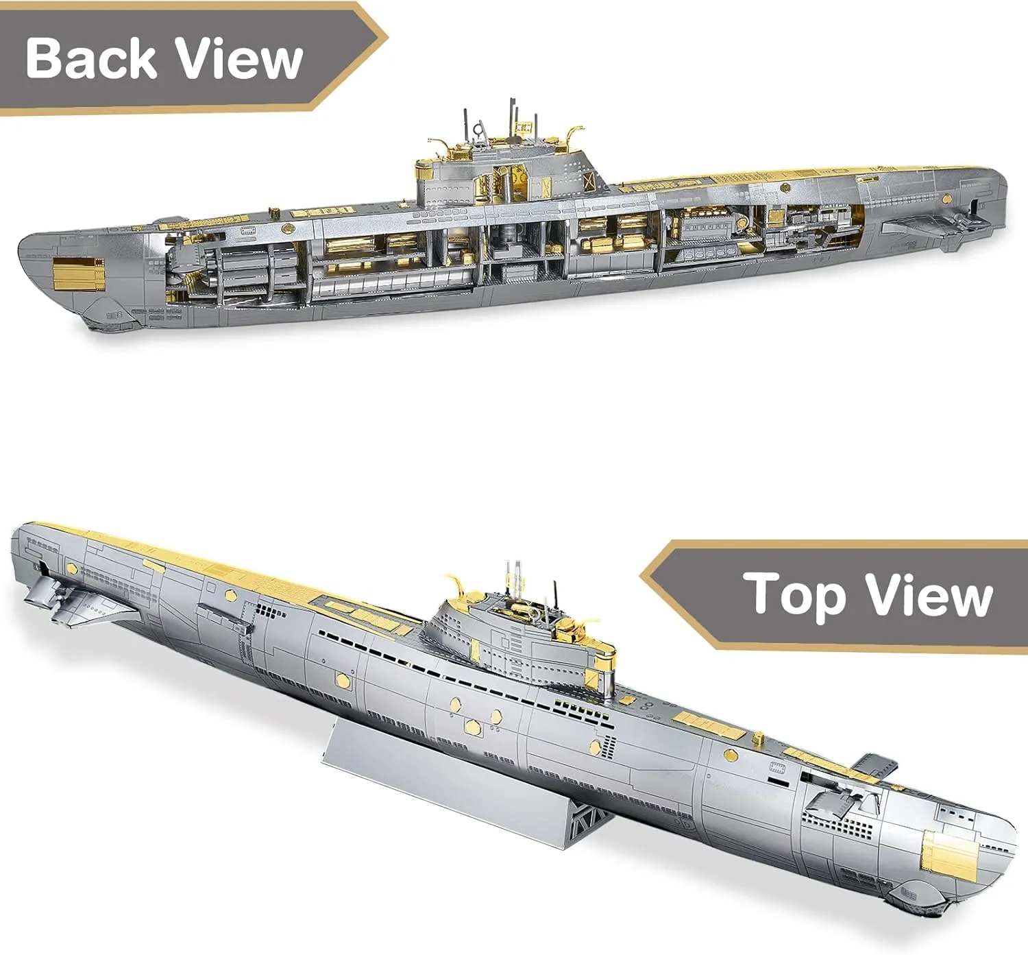 Piececool 3D Metal Puzzles for Adults, Military Submarine Metal Model Building Kits for Stress Relax, Great Christmas Birthday Gifts