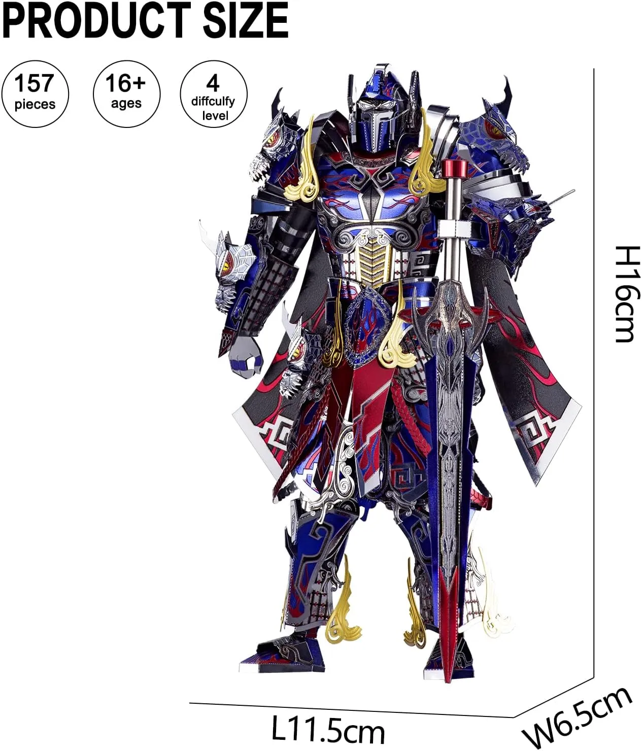 Piececool 3D Metal Puzzles with DIY Tools - The Titan Figure Mecha Model Building Kits for Adults, DIY Metal Crafts Kits Brain Teaser Puzzle Birthday Gifts