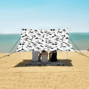Pigeon Taking Off Beach Canopy Tent Anti-UV & Wind Resistant, Camping Sun Shelter Easy Setup Portable,Outdoor Shade Tents with Sandbags,Sand Shovels,Ground Pegs & Stability Poles