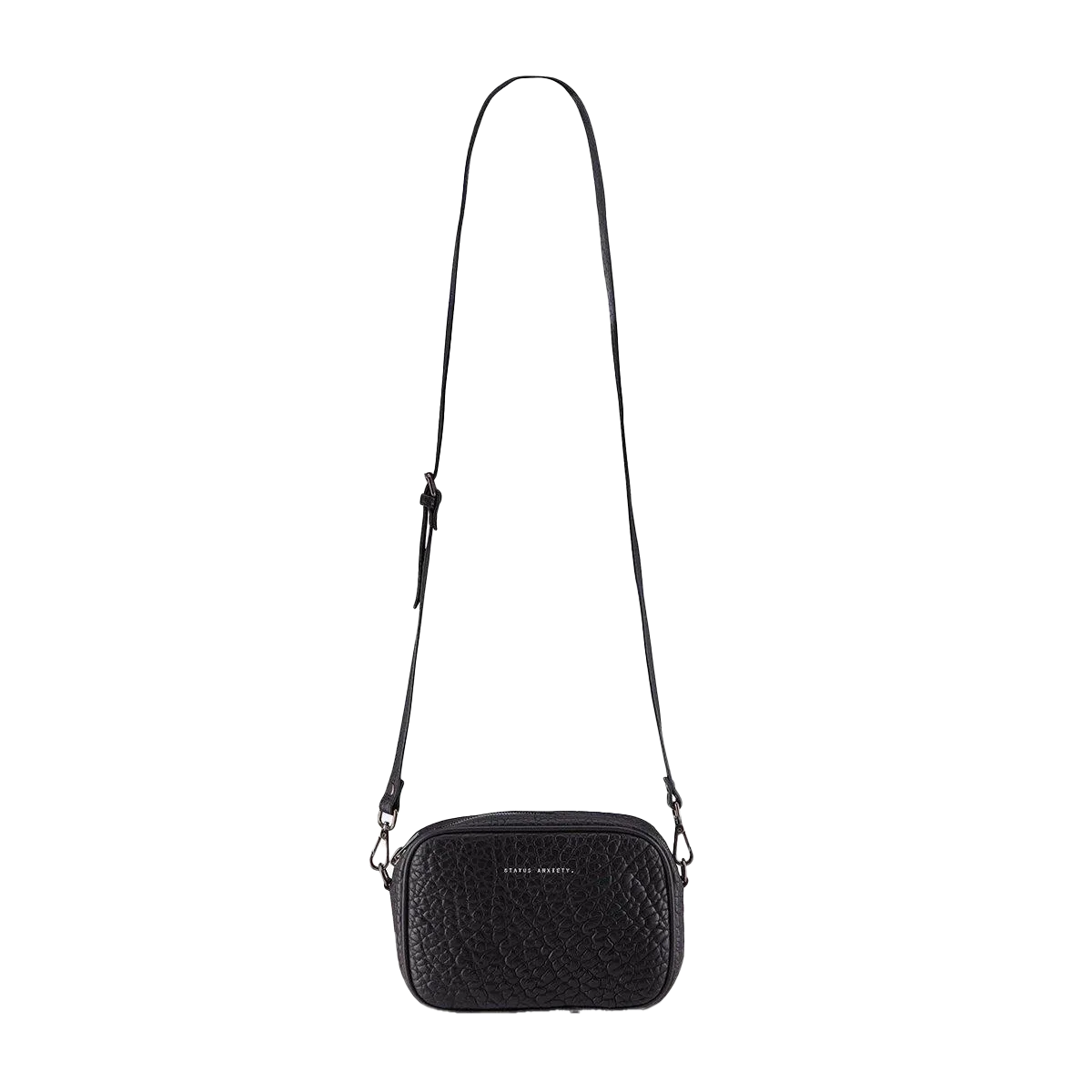 Plunder shoulder bag black bubble leather