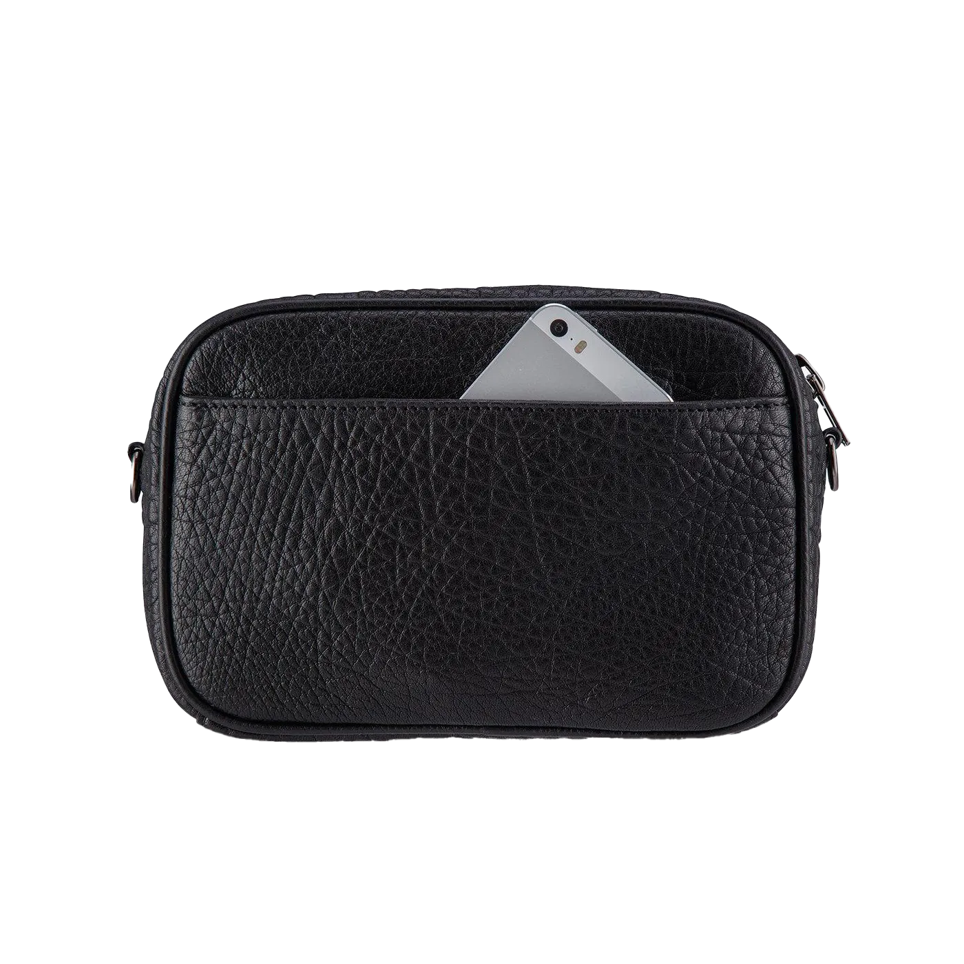 Plunder shoulder bag black bubble leather