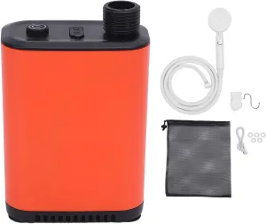 POCREATION Portable Shower Set Water ABS Material, Powerful, 2600mAh Battery for Camping, Hiking, Beach Lounging, 2.5L min Rate