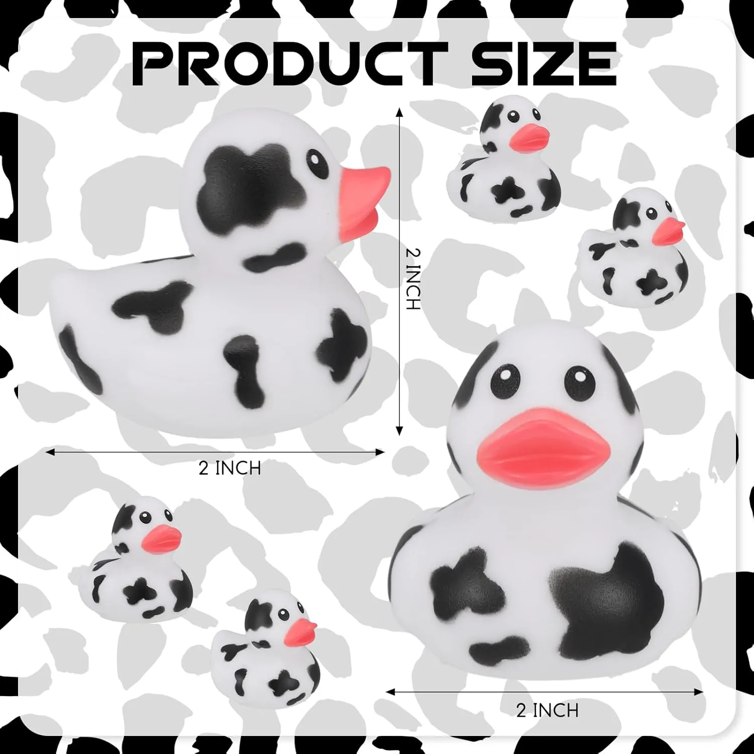 Poen 48 Pcs Cow Ducks Mini Cow Rubber Duck Bulk Baby Bath Toy Cowboy Theme Baby Shower Birthday Bathtub Party Favors Swimming Pool Party Decorations