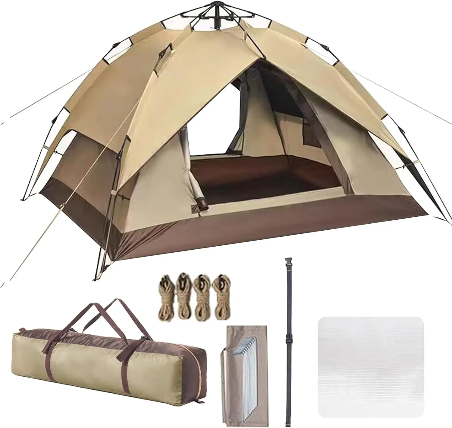 Pop-Up Camping Tent,Dome Tent,3-4 Person Family Tent with Carry Bag, Double Layer Family Camping Tent,Lightweight Tent for Camping, Traveling, Hiking, Outdoor(B)
