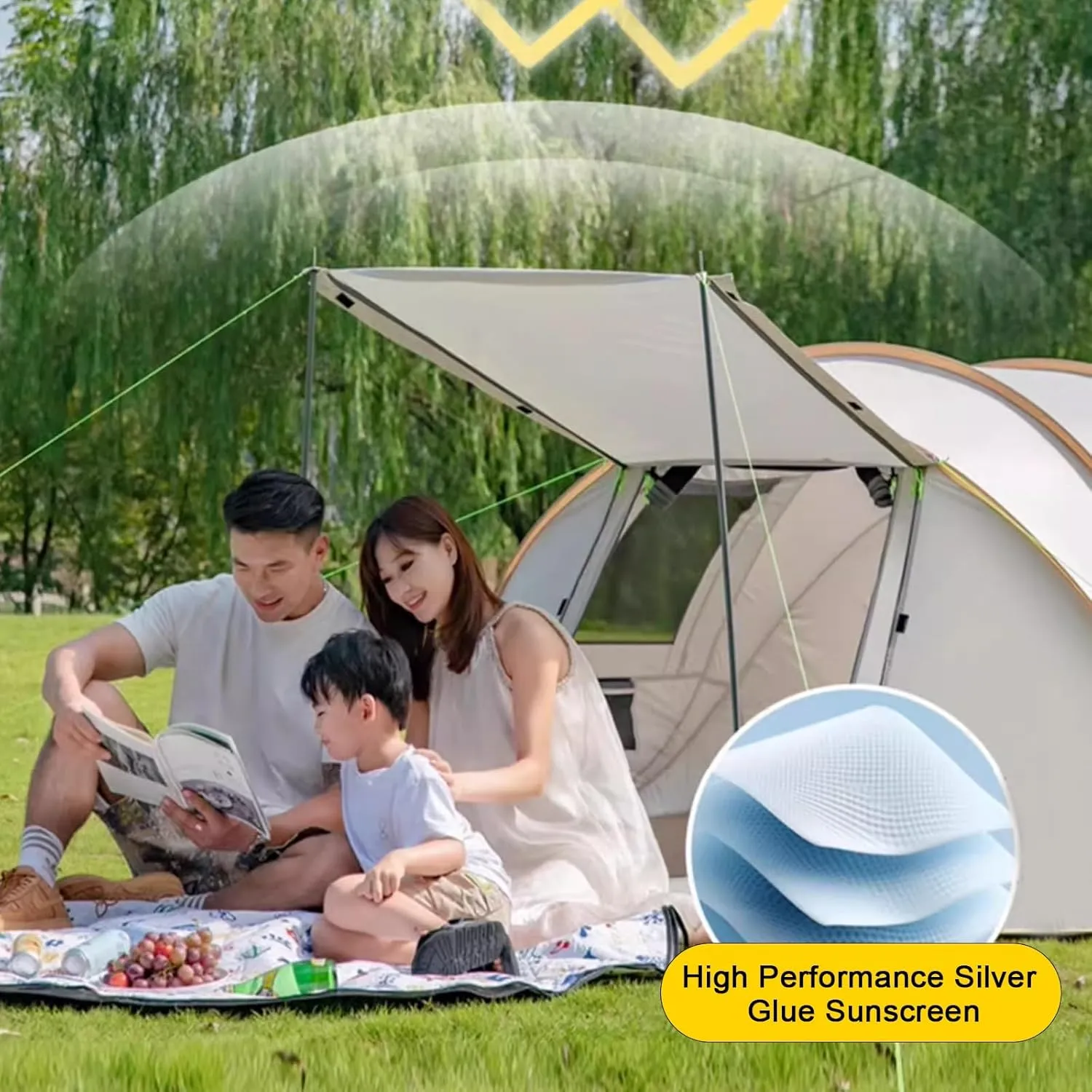 Pop Up Tent for 5-8 Person, Tents Camping, Instant Family Tent for Picnic, Hiking, Portable with Carry Bag, Easy Setup