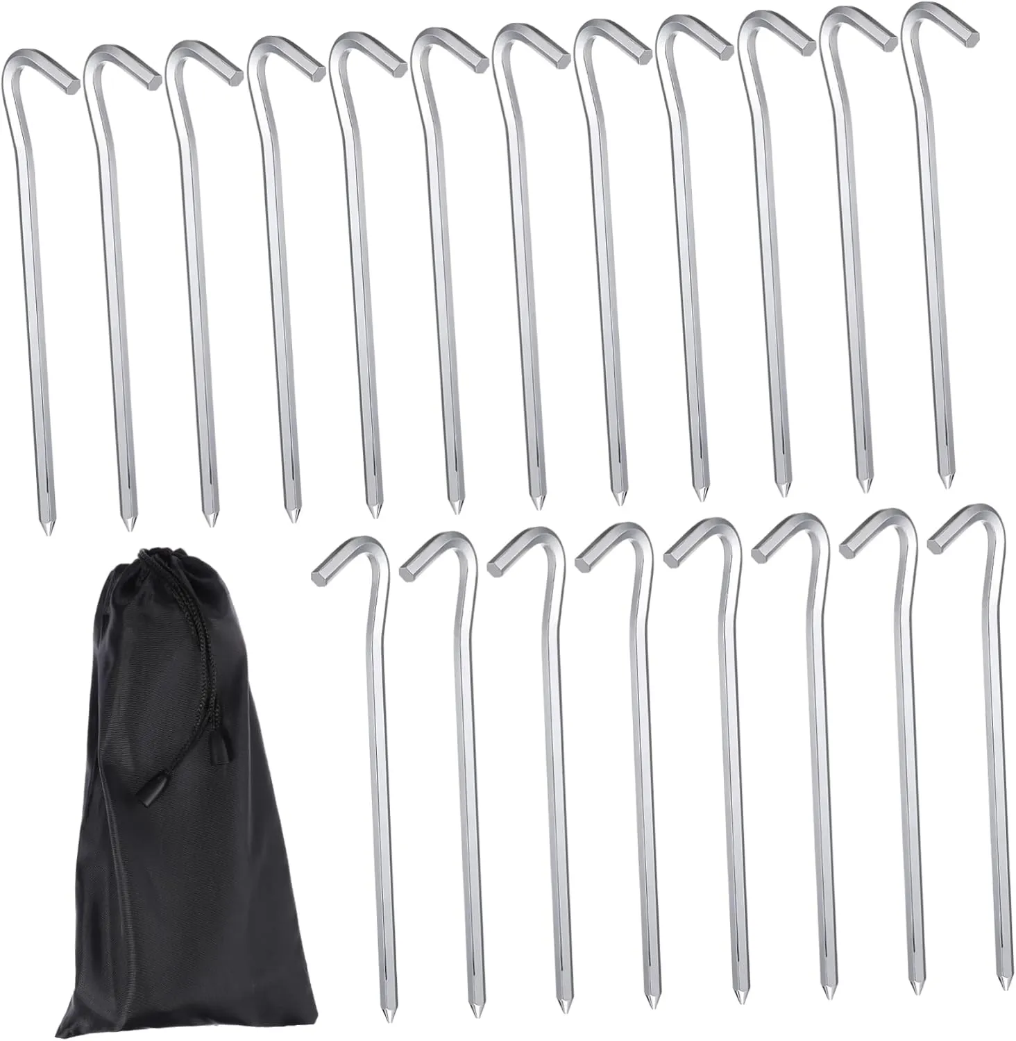 POPETPOP 20Pcs Heavy Duty Tent Stakes Pegs for Camping Tarps Durable Easy to Use Ground Anchors for Wind Rain Protection