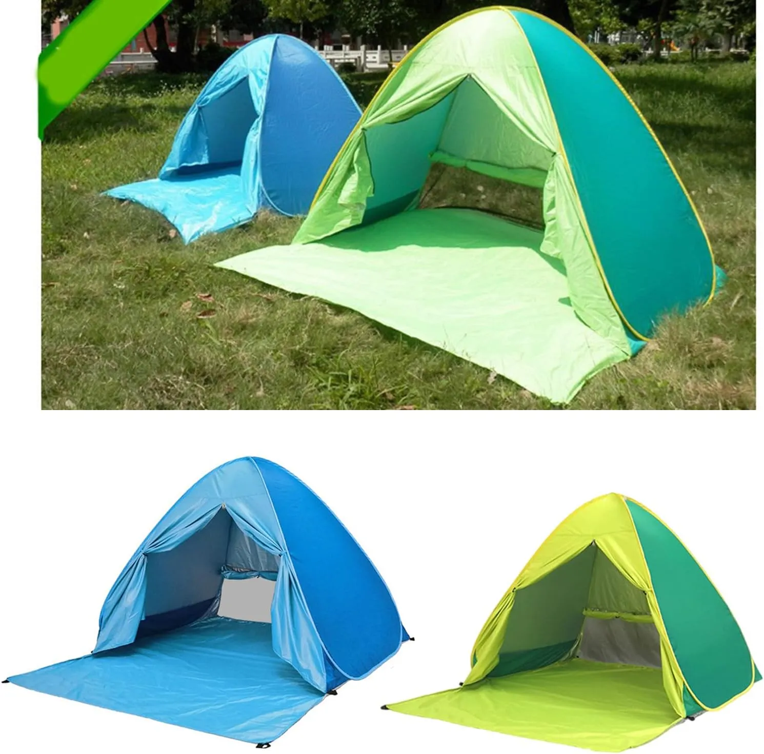 Portable Automatic Camping Tent 2-3 Persons Beach Tent Outdoor Quick Setup Tent with Carring Bag Camping Equipment