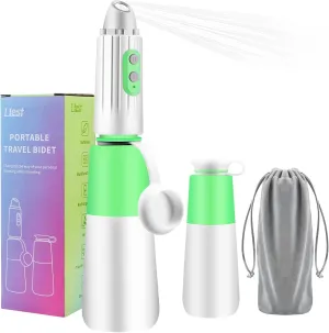 Portable Bidet - LLest Electric Rechargeable Mini Handheld Travel Bidet Sprayer with Travel Bag and USB Cable for Personal Cleaning | Women and Men | Baby & Postpartum Essentials(Green)