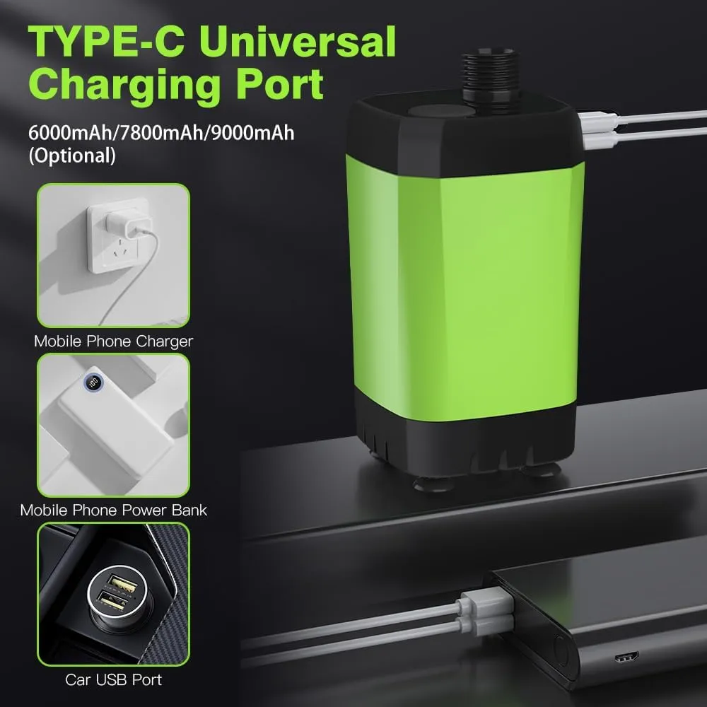 Portable Camp Shower Pump Outdoor Shower Kit with Full Screen Energy Saving Mode Customizable Full Screen for Camping