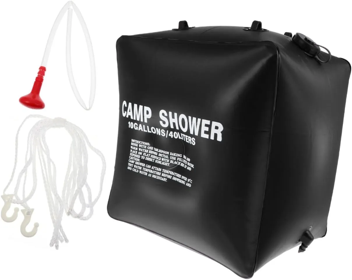 Portable Camping Shower 1 Set Solar Water Bag Reusable Solar Shower Bag