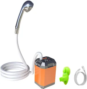 Portable Camping Shower, Adjustable Shower with Intelligent Temperature Detection 4500mAh Reable Battery (O)