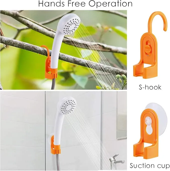Portable Camping Shower, Built-in 4400mAh, USB Rechargeable IPX7 Waterproof Battery Shower Pump Collapsible Bucket for Family Camp Hiking Backpacking Travel Beach Pet Flowering, Outdoor
