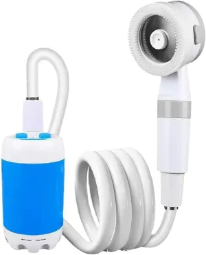 Portable Camping Shower Outdoor Camp Shower Pump, USB Rechargeable 2 Spray Modes Waterproof Electric Shower Pump, for Travel, Car Washing, Pet Cleaning (1PCS)