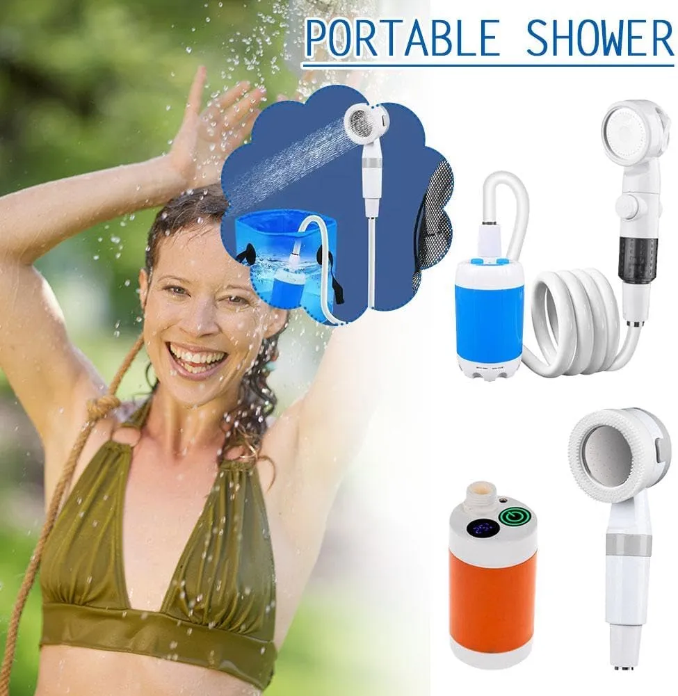 Portable Camping Shower Outdoor Camp Shower Pump,2025 New Upgrade Portable Shower Camping Shower Outdoor Shower Handheld Electric Shower,Multiple Spray Modes for Camping, Hiking, Traveling,RV